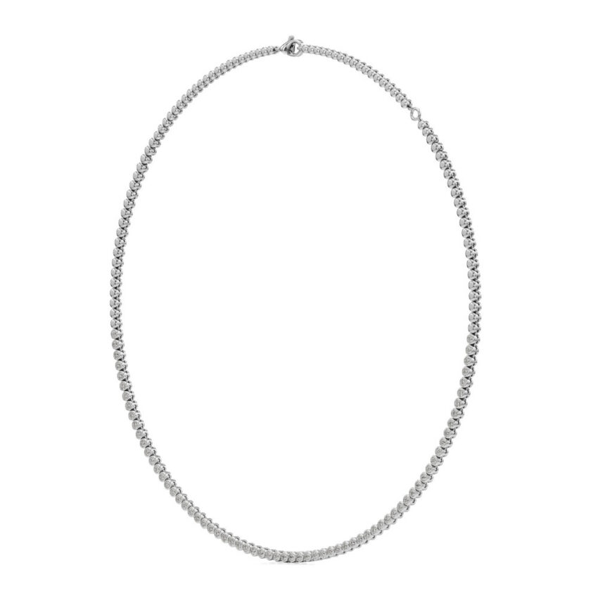 floating lab grown diamond tennis necklace platinum angle
