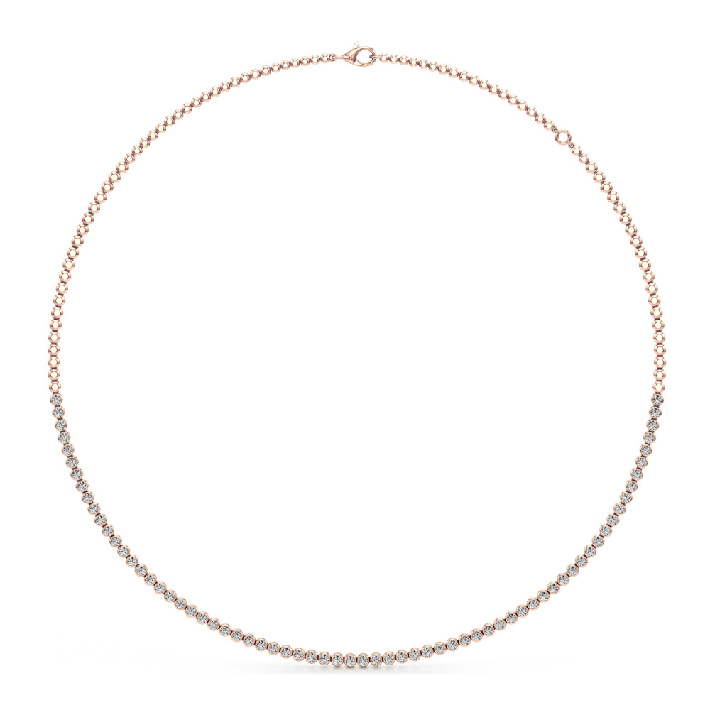 floating lab grown diamond tennis necklace rose gold front floating lab grown diamond tennis necklace rose gold front