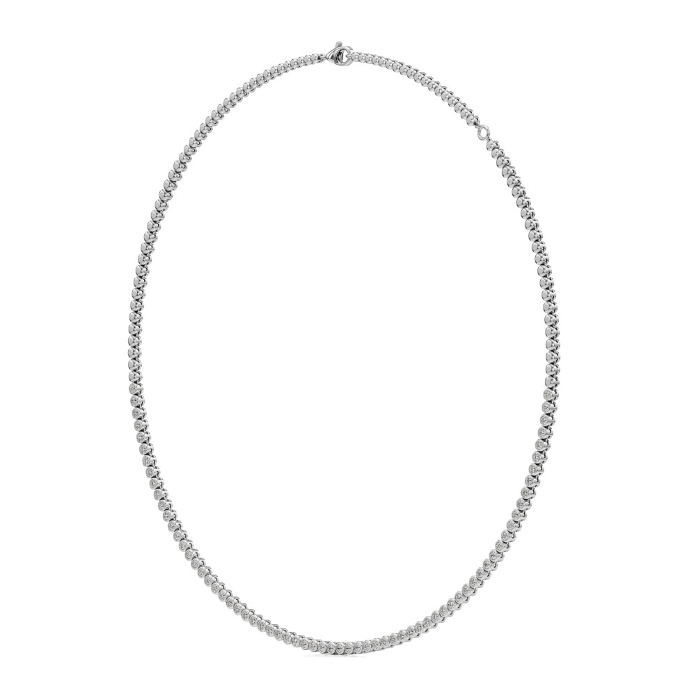 floating lab grown diamond tennis necklace white gold angle