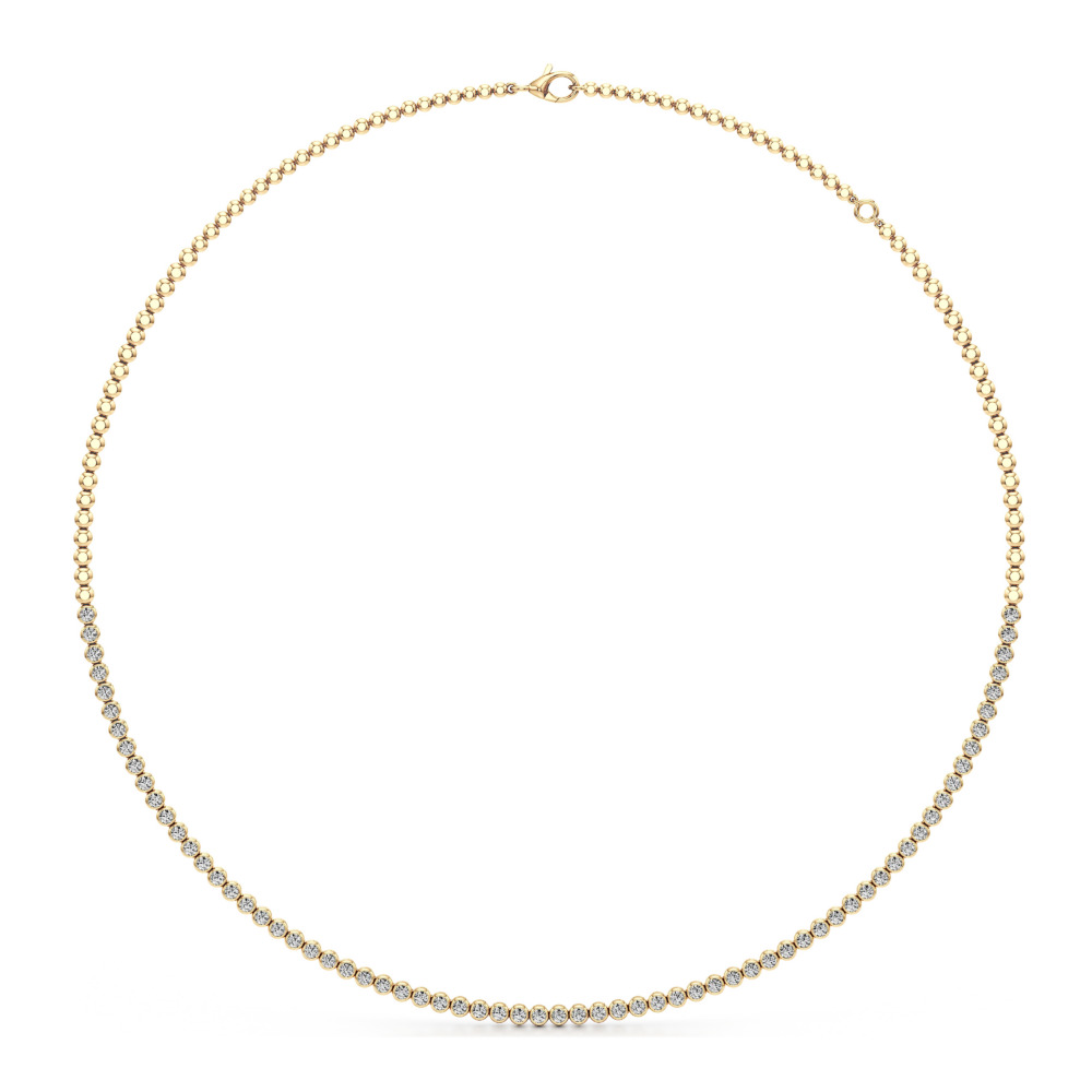 floating lab grown diamond tennis necklace yellow gold front floating lab grown diamond tennis necklace yellow gold front