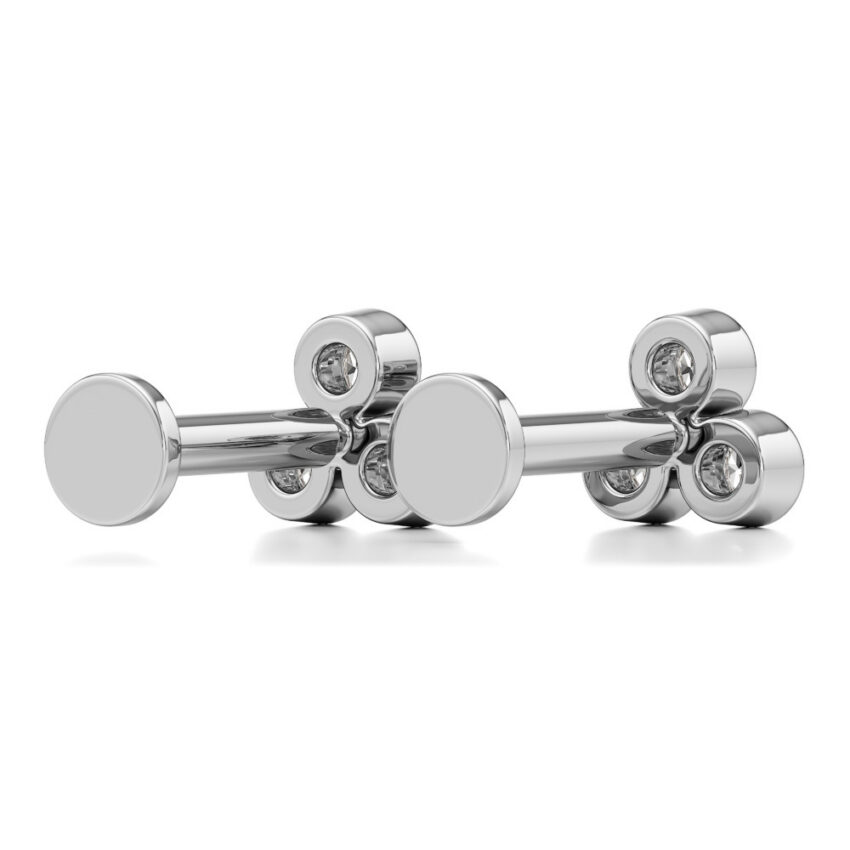 lab grown diamond cluster stud platinum back