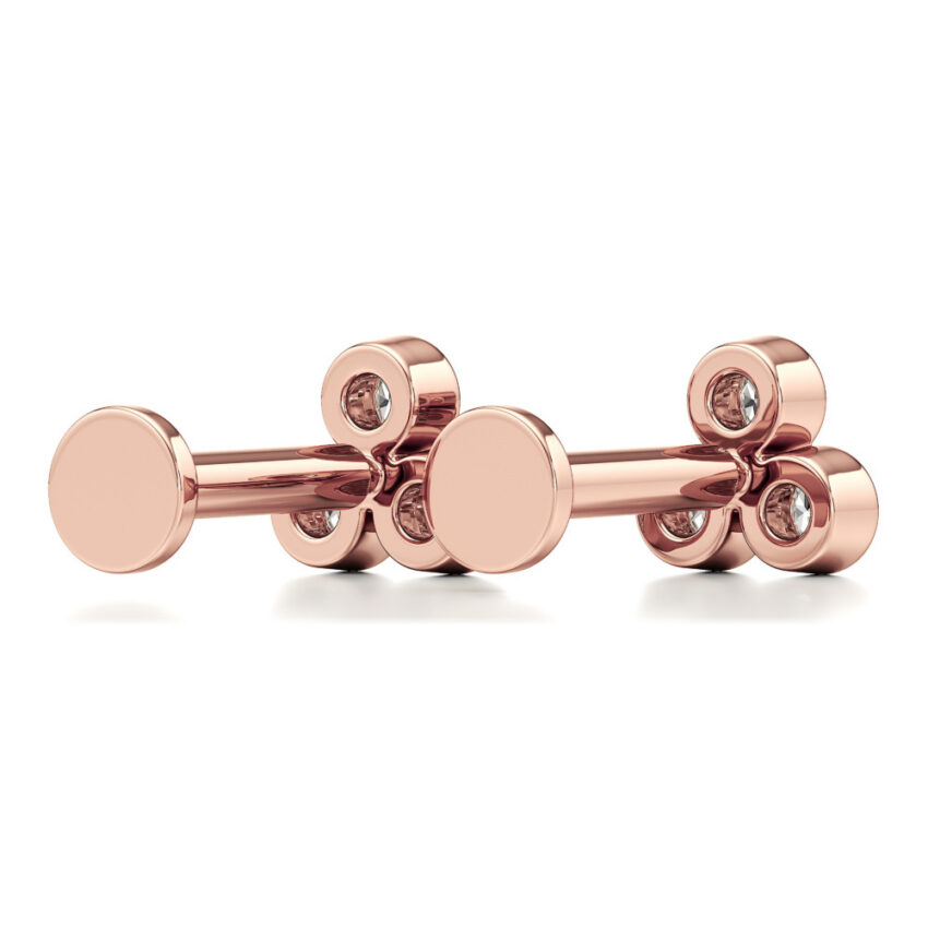 lab grown diamond cluster stud rose gold back