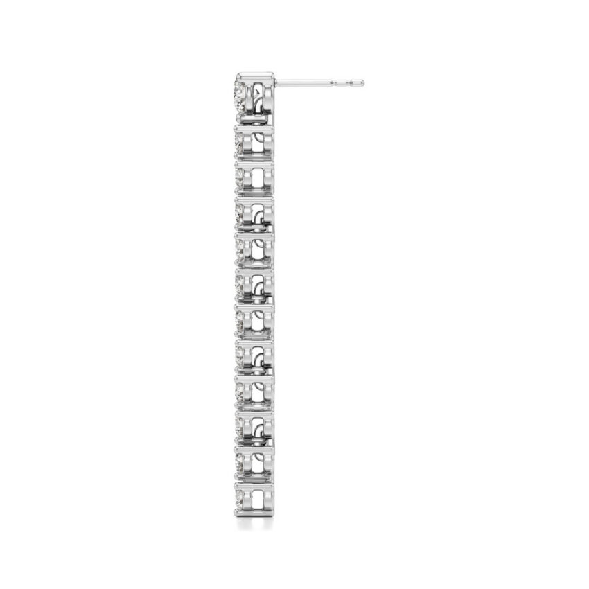 lab grown diamond straight line drop earrings platinum side