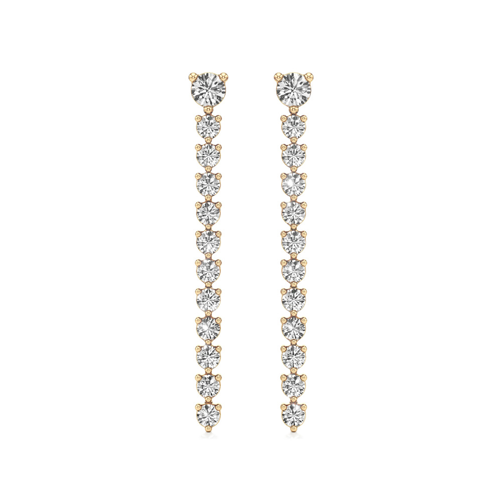 lab grown diamond straight line drop earrings yellow gold front lab grown diamond straight line drop earrings yellow gold front