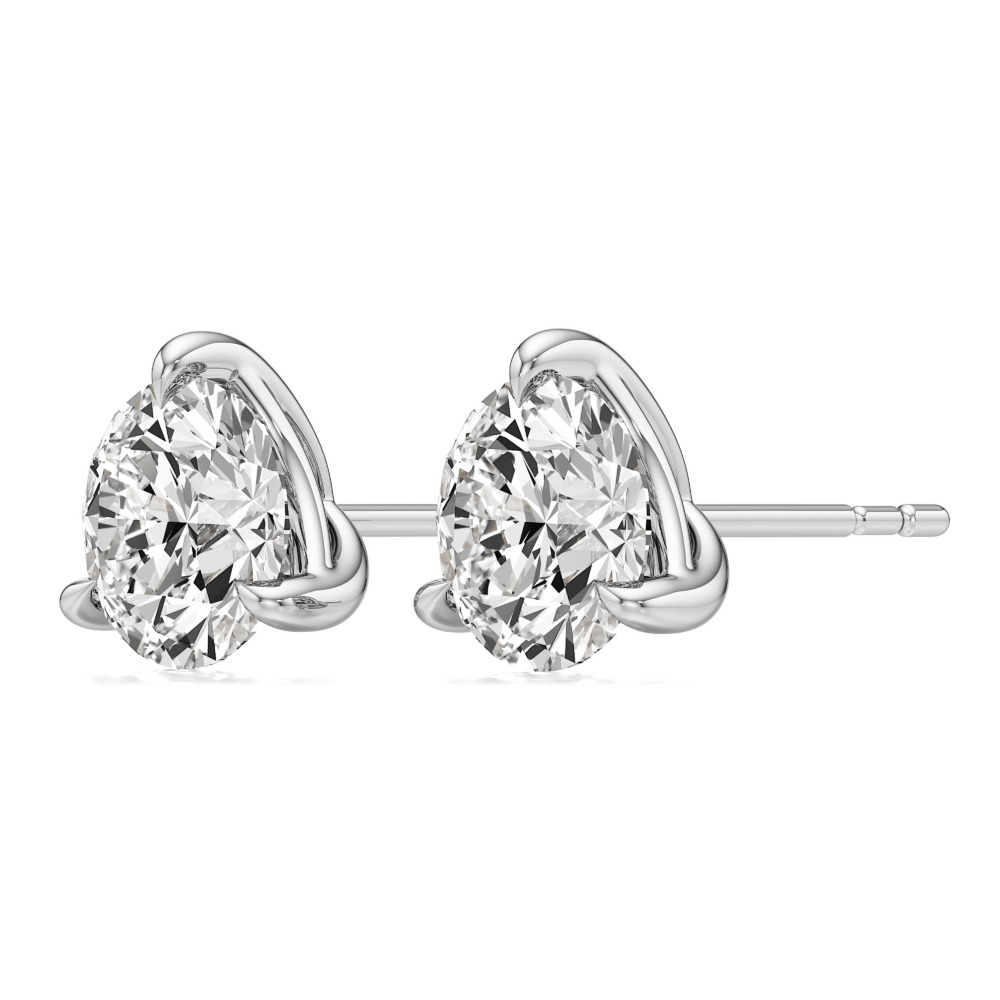 round lab grown diamond stud earrings white gold angle