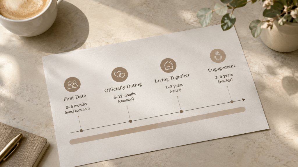 Dating Timeline Infographic on a Cozy Desk